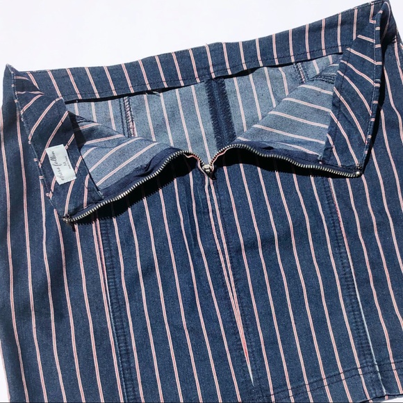 Others Follow Dark Indigo Lexi High Rise Pinstripe Stretch Denim Skirt, Medium - Picture 11 of 16